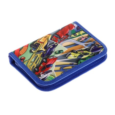 School pencil case with a zipper 13 x 19.5 cm "cars" fabric, 1 section-1
