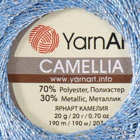 Yarn "Camelia" 70% polyester, 30% lurers 190m/25 ± 5g (417 blue)-3