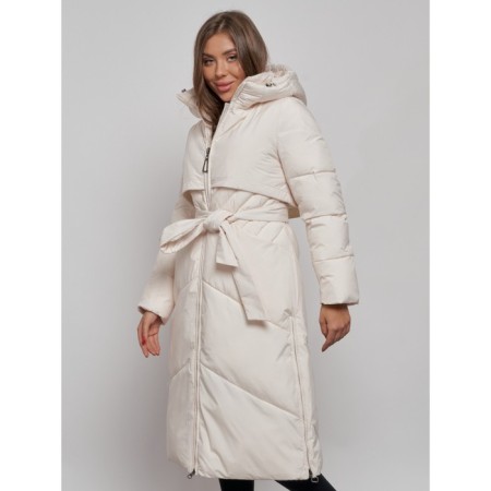 Coat insulated winter female, size 44, color light-beige-8