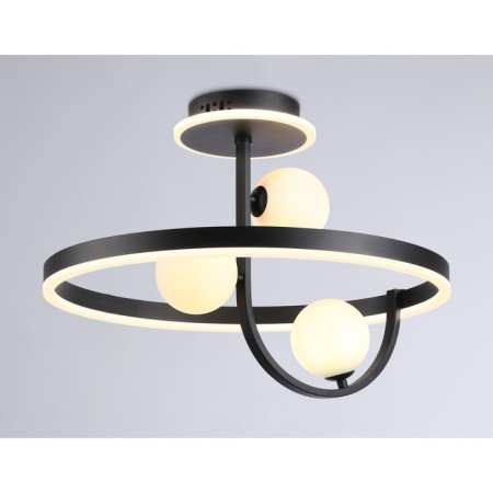 LED ceiling LED with a change of lamp and control panel Ambrella Light, Linetech, FL66263, G9, 56 W, 4200LUM, 3000-6400K, Black Black, White matte-2