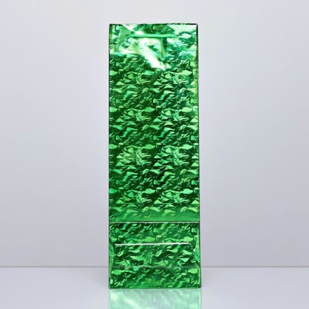 Gift package, foil, "green" 35 x 12 x 9 cm mix under a bottle-1