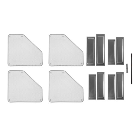 Vertical tray for papers, 3 compartments, metal mesh, gray-3