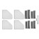 Vertical tray for papers, 3 compartments, metal mesh, gray