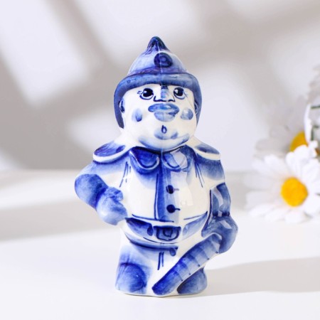 Souvenir "Fireman", 12 cm, gzhel-4
