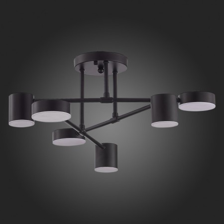 Ceiling EVOLUCE lamp. Sle201042-06. Nobel. 6x7 W, LED, 4000K, 3024 LM, 57x57x25 cm, black color-3