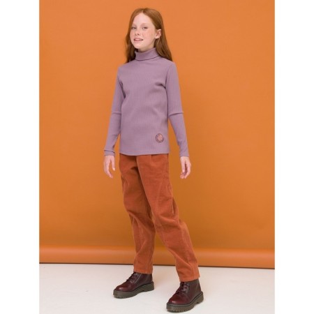 Pants for girls, height 134 cm, brown color-4