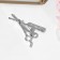 Brooch "hairdresser", white color in silver
