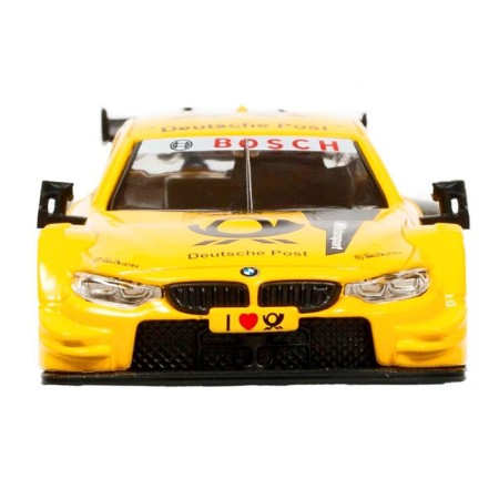 Metal machine BMW M4 1:44, inertia, doors open, yellow color-5