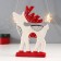 Souvenir Ceramics "White Deer with red horns in white peas" 17.7x12.2x3.7 cm