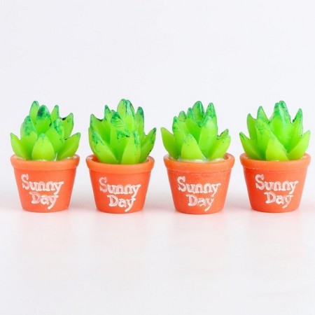 Miniature Puppet "Green Cactus", set 4 pcs., Size 1 pc. - 1.5 × 2.5 × 1.5 cm-1