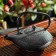 Kettle with sieve "Nagai", 900 ml, black color