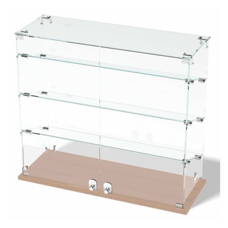 Smail window, 3 inclined shelves, 800 × 300 × 700, chipboard, glass, color Book light-1
