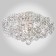 Chandelier Charm 6x60W E27, white, silver 39x39x16 cm