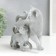 Souvenir Polystone "A cat with a kitten - a walk" Medallion heart, gray 17.5x9.5x19 cm