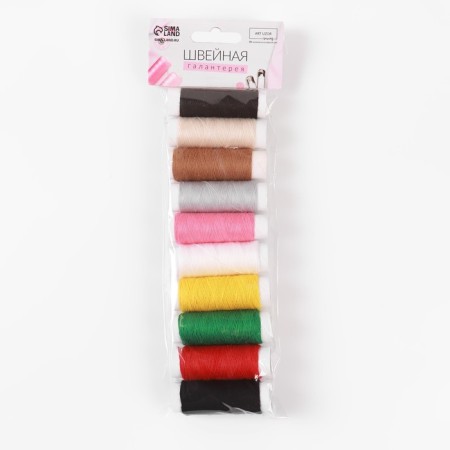 Set of threads "Rainbow", 40/2, 36.5 m, 10 pcs, color mix-1