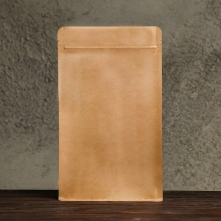 Zip-Lock package, craft, with a flat bottom, a rectangular window, 14 x 24 cm-2