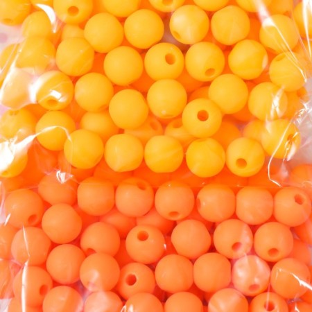Beads for creativity plastic "Orange" matte d = 0.8 cm set 4 colors x 20 g-1
