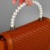 Handle for a bag, metal, pearl beads, for a puncture, 12.5 × 9 × 1.2 cm, white/silver color