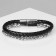 Bracelet unisex "power" weaving, black color with silver, 21.5 cm