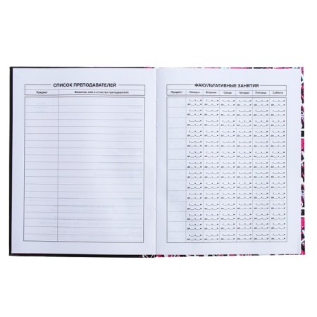 Universal Diary Grade 1-11, 48 sheets "Glamorous mouse", integral cover, glossy lamination, offset block-6
