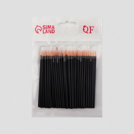 Makeup brushes, set - 50 pcs, 9.3 (± 1) cm, black color-4