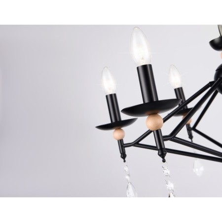 Suspended chandelier Ambrella Light, Modern, TR9597, 6HE14, Black Color Black-3
