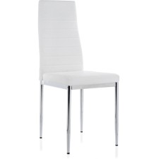 Stool on the metal frame DC2-001 Metal/Ecokozha, Chrome/White 41x45x96 cm