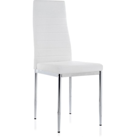 Stool on the metal frame DC2-001 Metal/Ecokozha, Chrome/White 41x45x96 cm