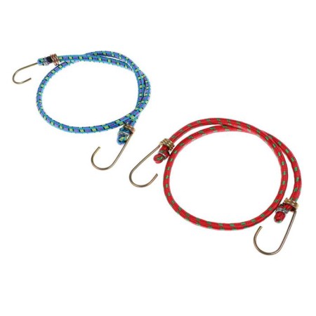Elastic band for luggage mount Torso, 60 cm, D8 mm, metal hooks, mix, set 2 pcs