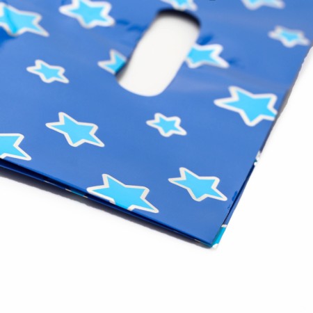 Gift, metallized package, "stars" blue 17x25 cm, 20 microns 10 pcs set-2
