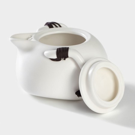A set for the tea ceremony Ceramic “Tyasitsa”, 8 objects: 4 pels 50 ml, kettle 120 ml, napkin, forceps, stand, beige color-6