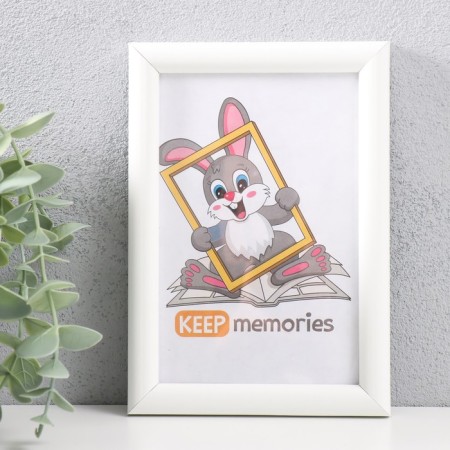 Photo frame MDF 10x15 cm, No. 5 "Simple", white (plastic screen)