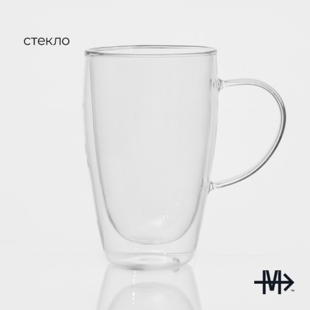 Glass mug with double walls Magistro Duo, 500 ml, 14.5 × 9 × 15.5 cm-1