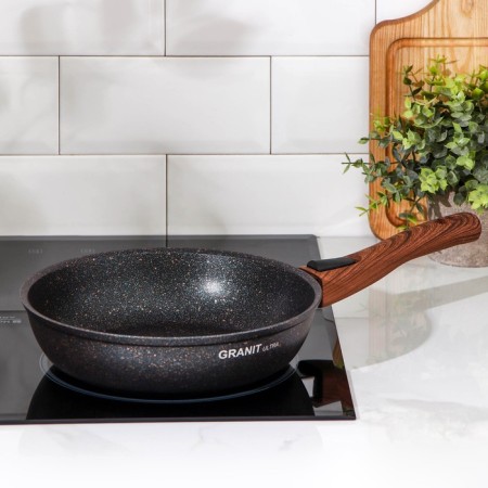 Granit Ultra Blue, D = 24 cm, removable handle, anti -stick coating, black color-6