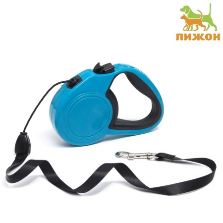 Roulette "Piggon" classic, with a rubberized handle, 3 m, up to 15 kg, cable, blue