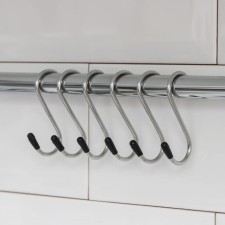 A set of hooks for railing deeds, d = 1.5 cm, 6 cm, 6 pcs, color chromium