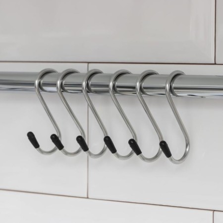 A set of hooks for railing deeds, d = 1.5 cm, 6 cm, 6 pcs, color chromium