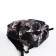 Youth backpack from textiles, 3 pockets, black/purple color