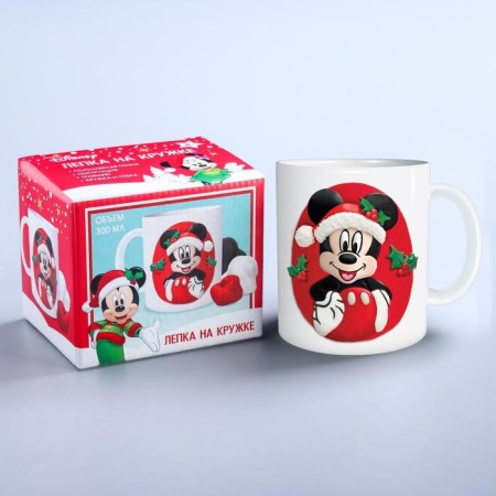 Set for decor mug polymer clay "New Year!", Mickey Mouse-4