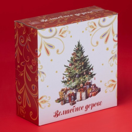 Saladnik New Year's share "Magic tree", 580 ml, 15.5 × 6 cm, porcelain, white color-4