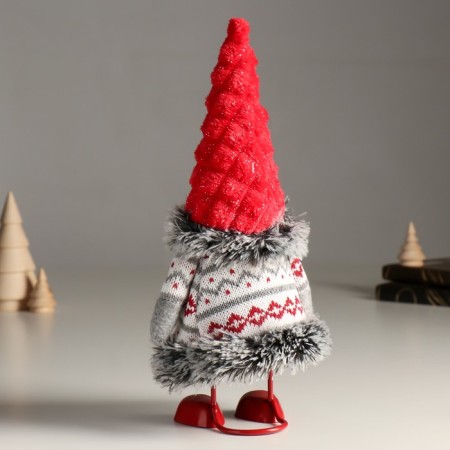 Interior doll "Santa Claus in a knitted caftan with patterns" 26 cm-3