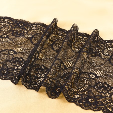 Lace elastic fabric, 190 mm × 2.7 ± 0.5 m, black color-2