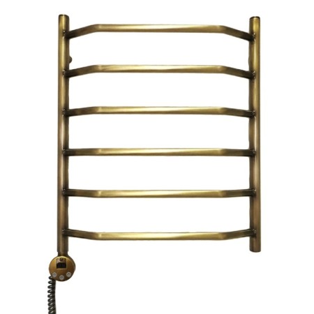 Domoterm electric heated towel rail "Laura", 500 x 800 mm, 6 crossbars, left, bronze