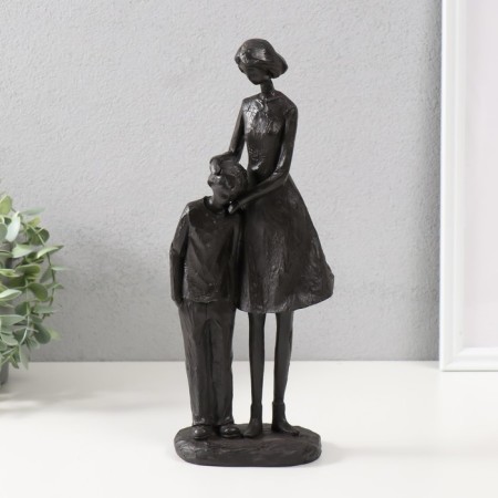 Souvenir Polystone "Mom and Son" Black 31x13x8 cm