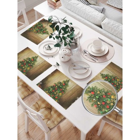 A set of napkins for setting the table "elegant Christmas tree", rectangular, size 32x46 cm, 4 pcs-1