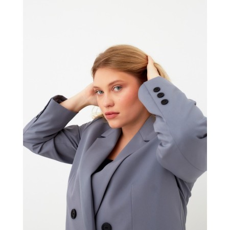 Jacket women's double-breasted Mist Plus-Size, size 56, color gray-blue-3