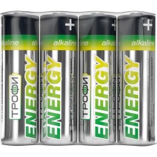 Батарейка алкалиновая "Трофи" Eco, AA, LR6-4S, 1.5В, спайка, 4 шт.