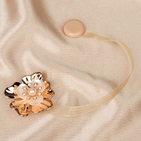 Picking for curtains "Flower", 5 × 5 cm, gold color-1