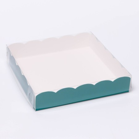 Box for cookies, mint, 15 x 15 x 3 cm