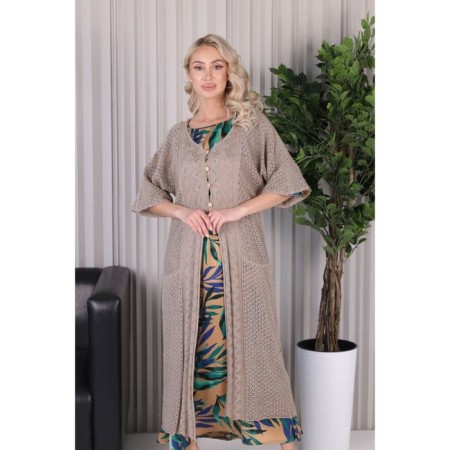 Cardigan female, size 42, beige color-6